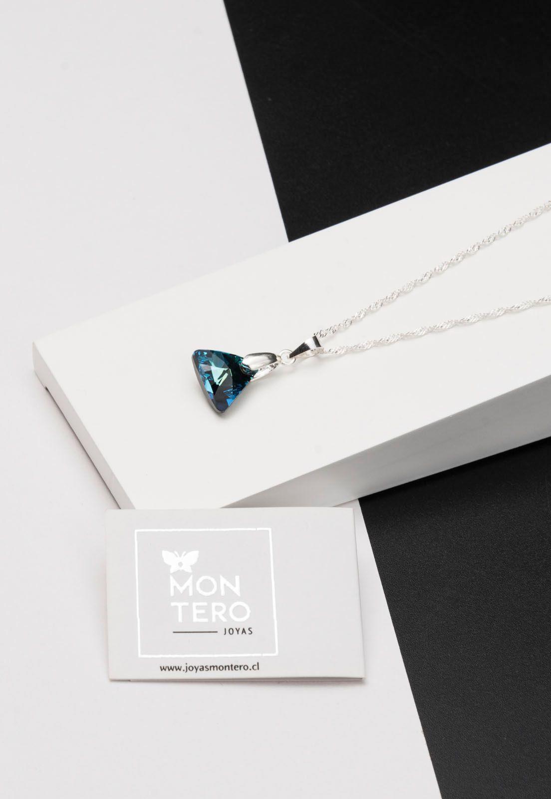 Collar Trinidad Cristales Genuinos Bermuda Blue-1