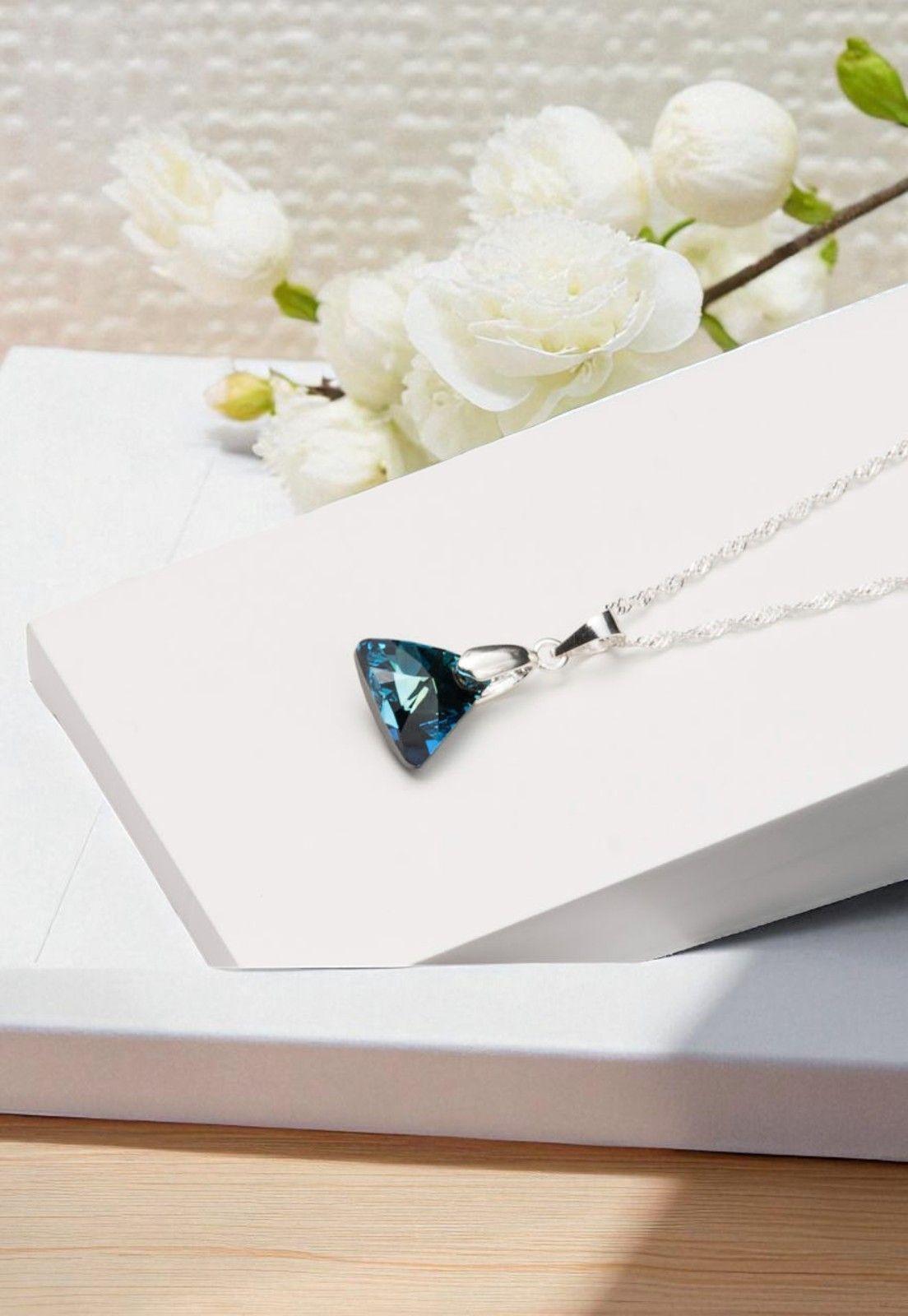 Collar Trinidad Cristales Genuinos Bermuda Blue-2