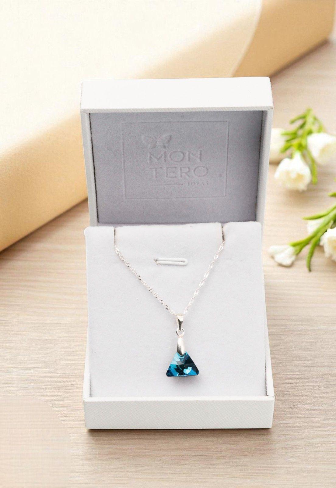 Collar Trinidad Cristales Genuinos Bermuda Blue-3