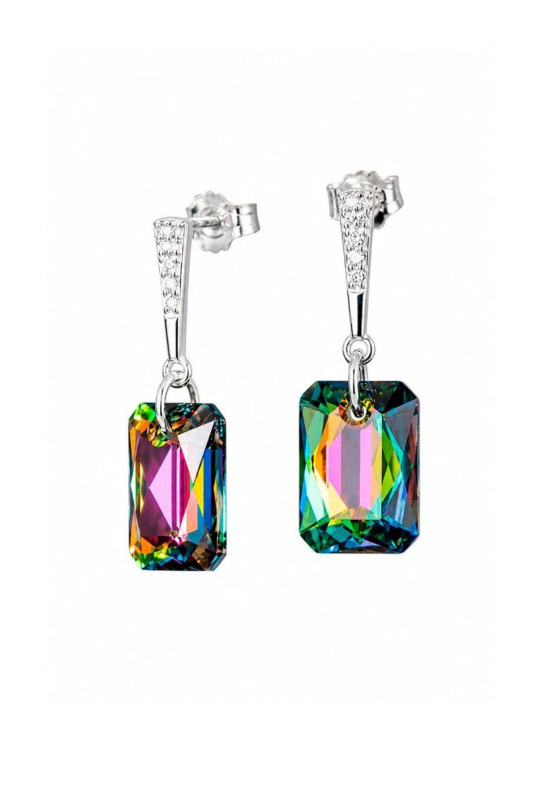 Aros Estefania Plata 925 Cristal Swarovski® Vitral Medium-0