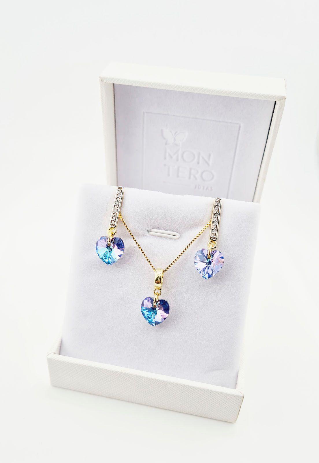 Conjunto Romance Gold Cristales Genuinos Vitral Light-4