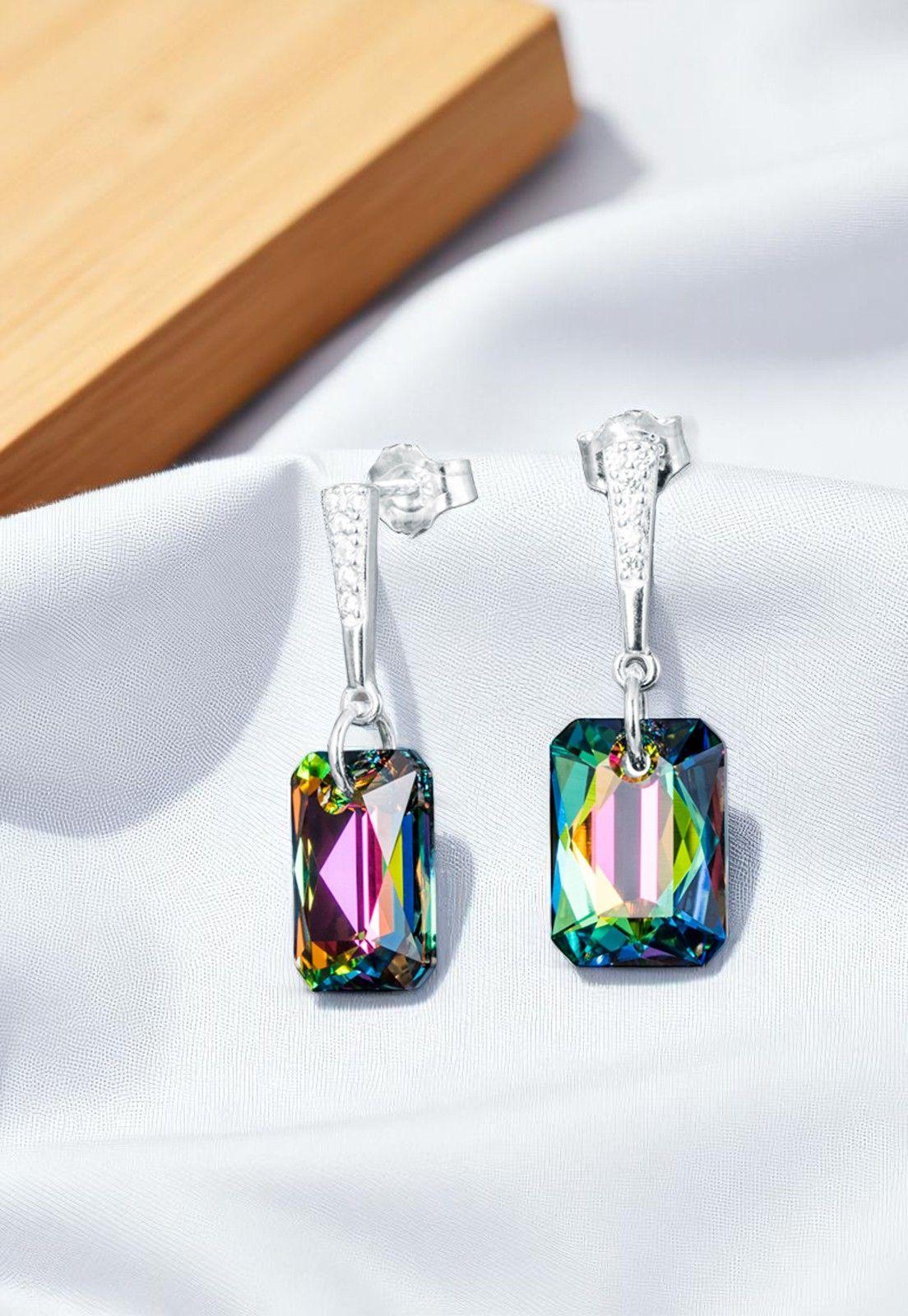 Aros Estefania Cristales Genuinos Vitral Medium -2