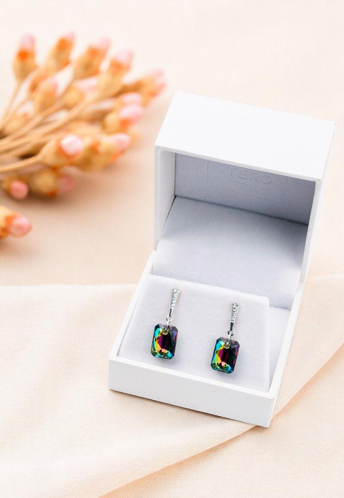 Aros Estefania Cristales Genuinos Vitral Medium -3