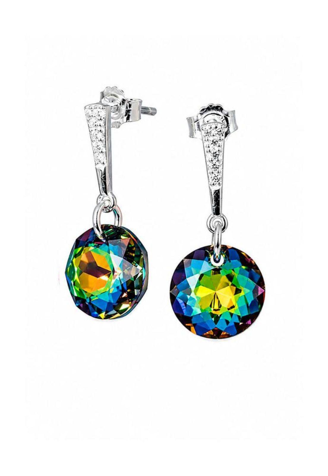 Aros Gracia Plata 925  Cristal Swarovski® Vitral Medium-0