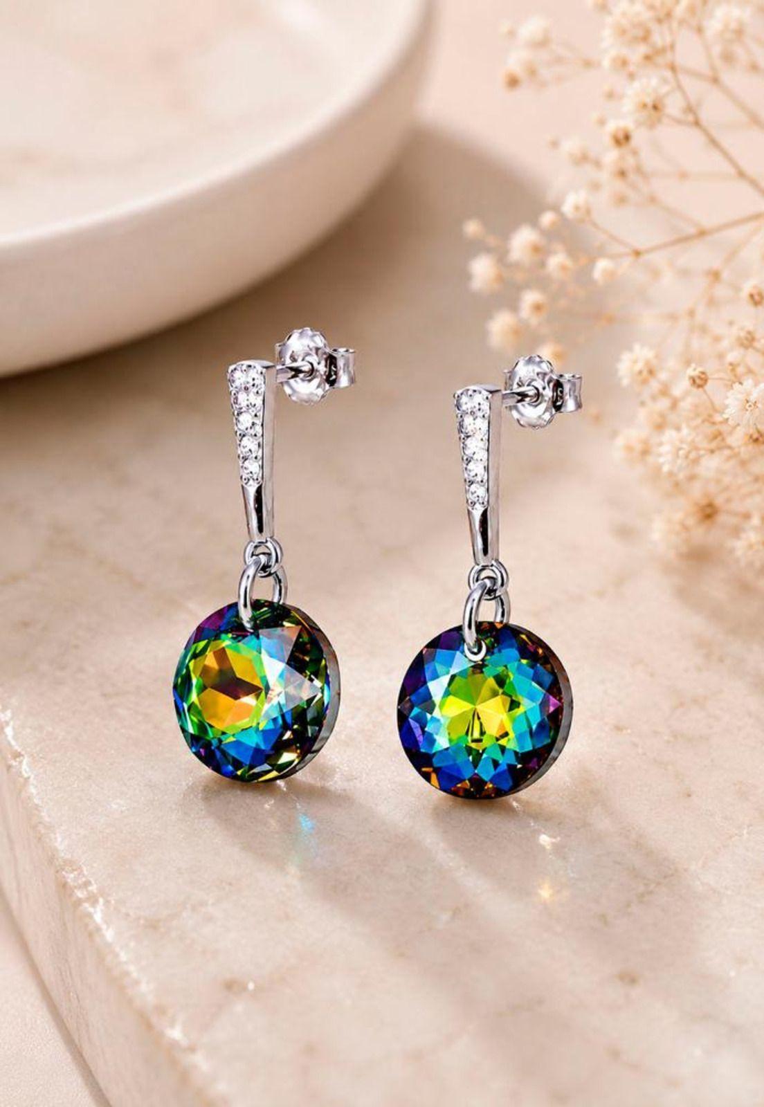 Aros Gracia Plata 925  Cristal Swarovski® Vitral Medium-4