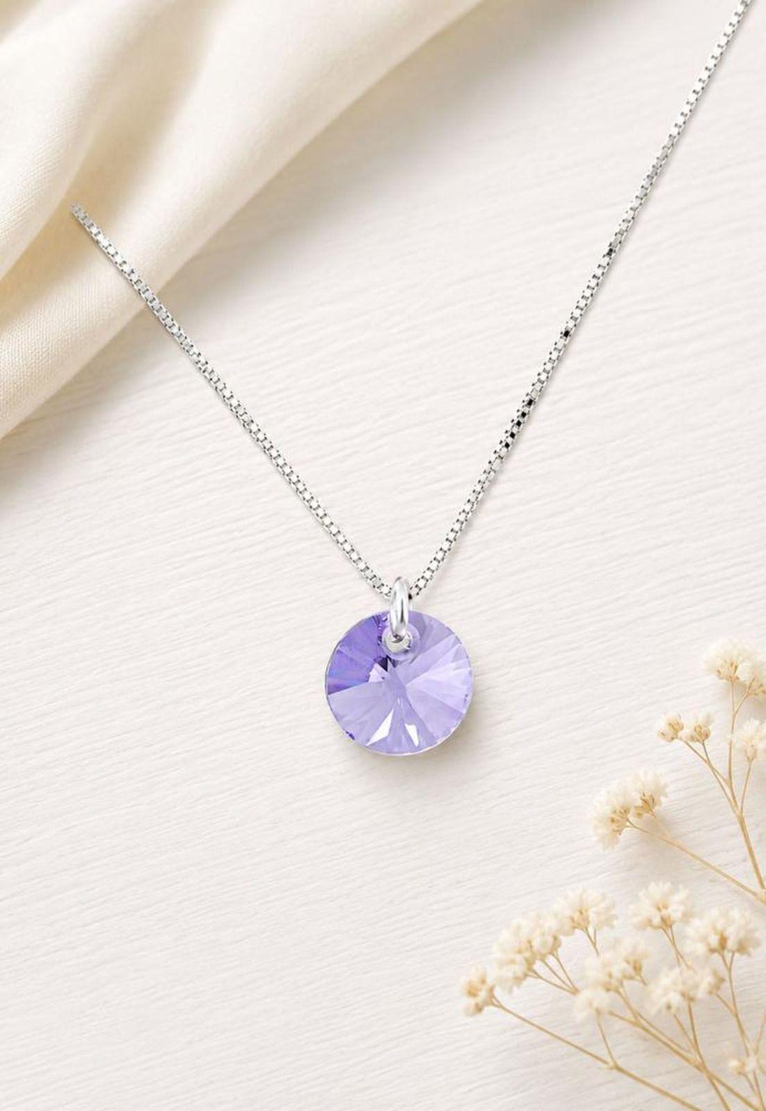 Collar Punto de Luz Plata 925 Cristal Swarovski® Violet-3