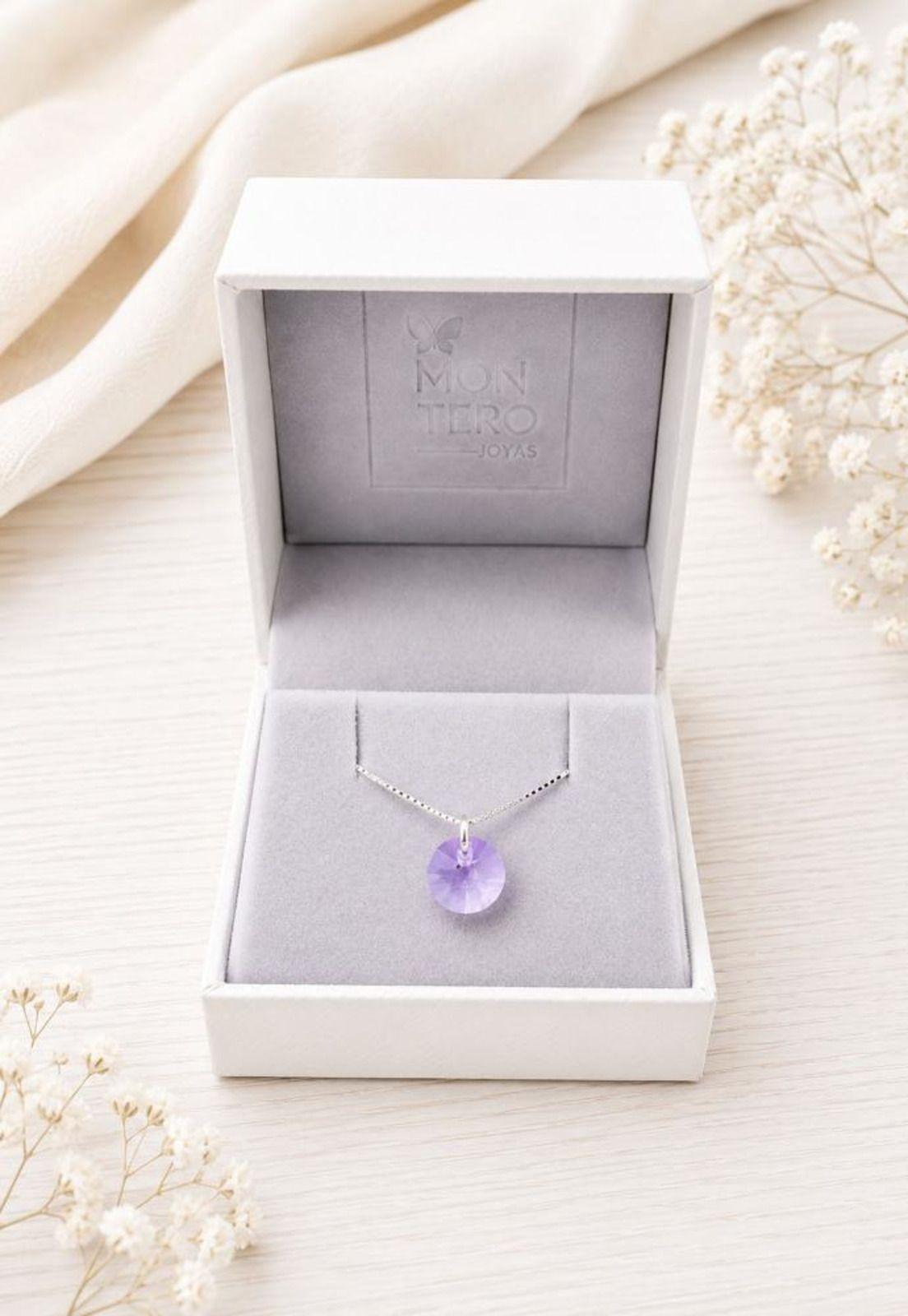 Collar Punto de Luz Plata 925 Cristal Swarovski® Violet-4
