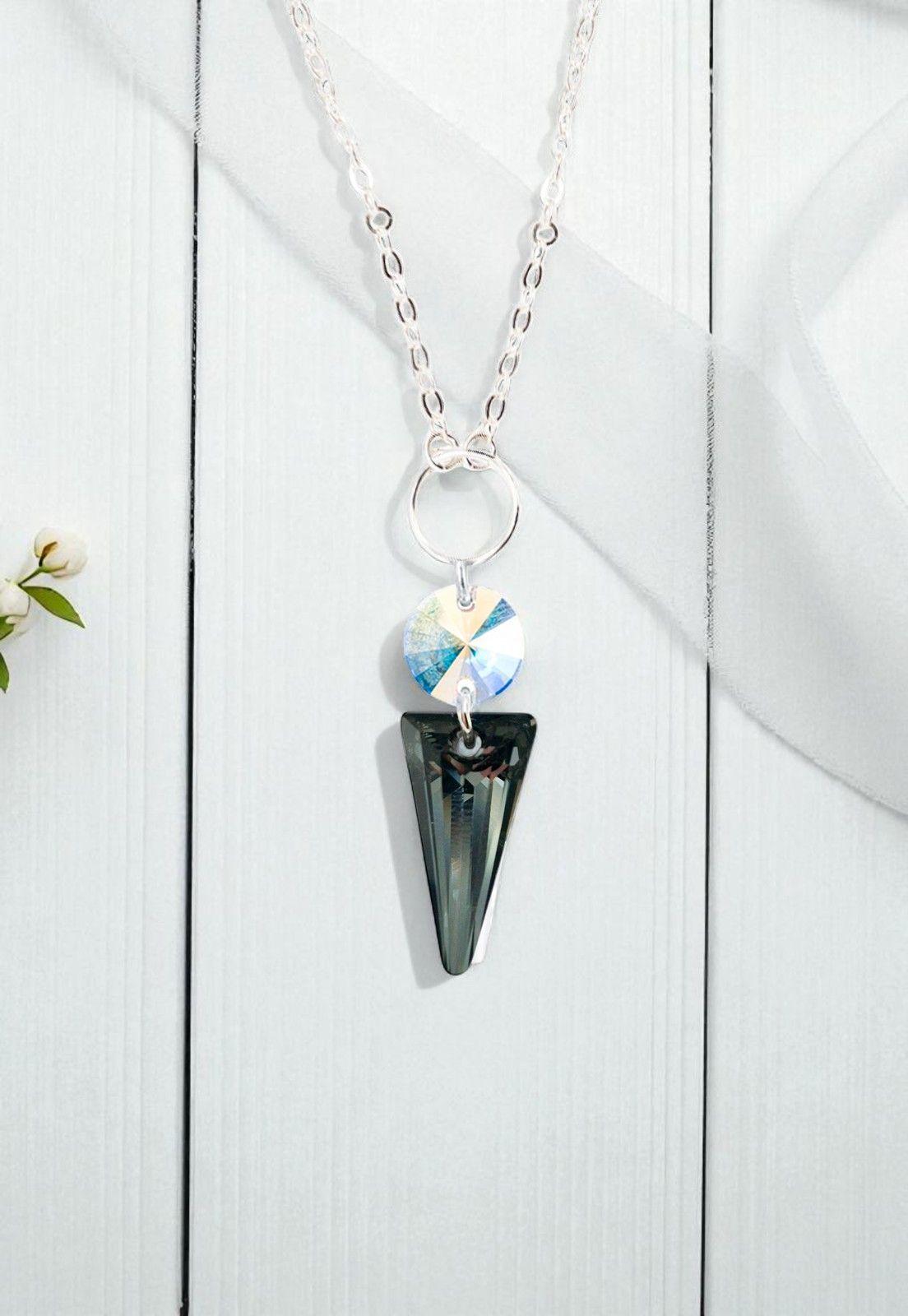 Collar Mystic Plata Italiana 925 y Cristales Silver Night-2