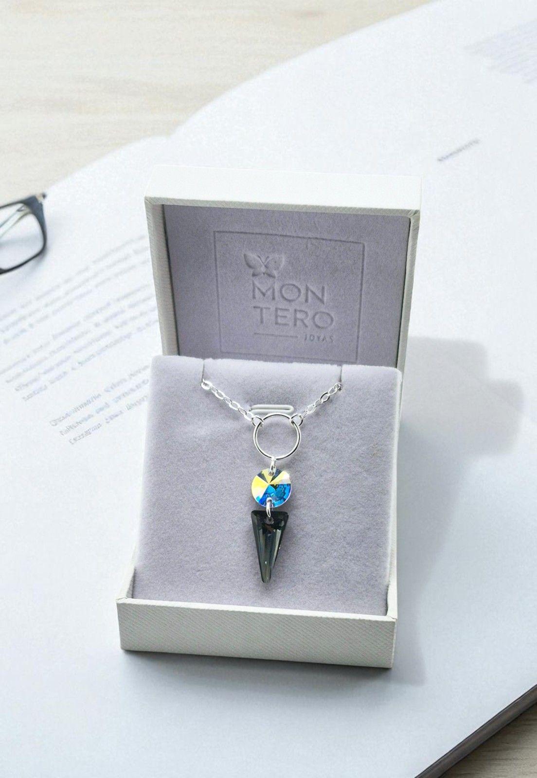 Collar Mystic Plata Italiana 925 y Cristales Silver Night-3