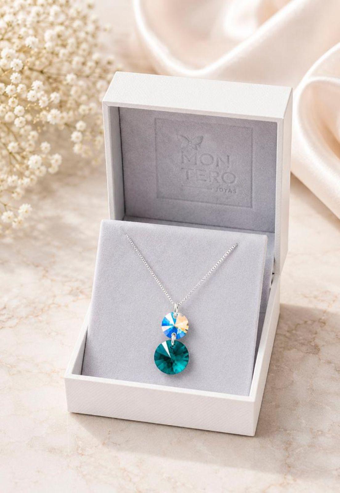Collar Lourdes Plata 925 Cristal Swarovski®  Emerald-2