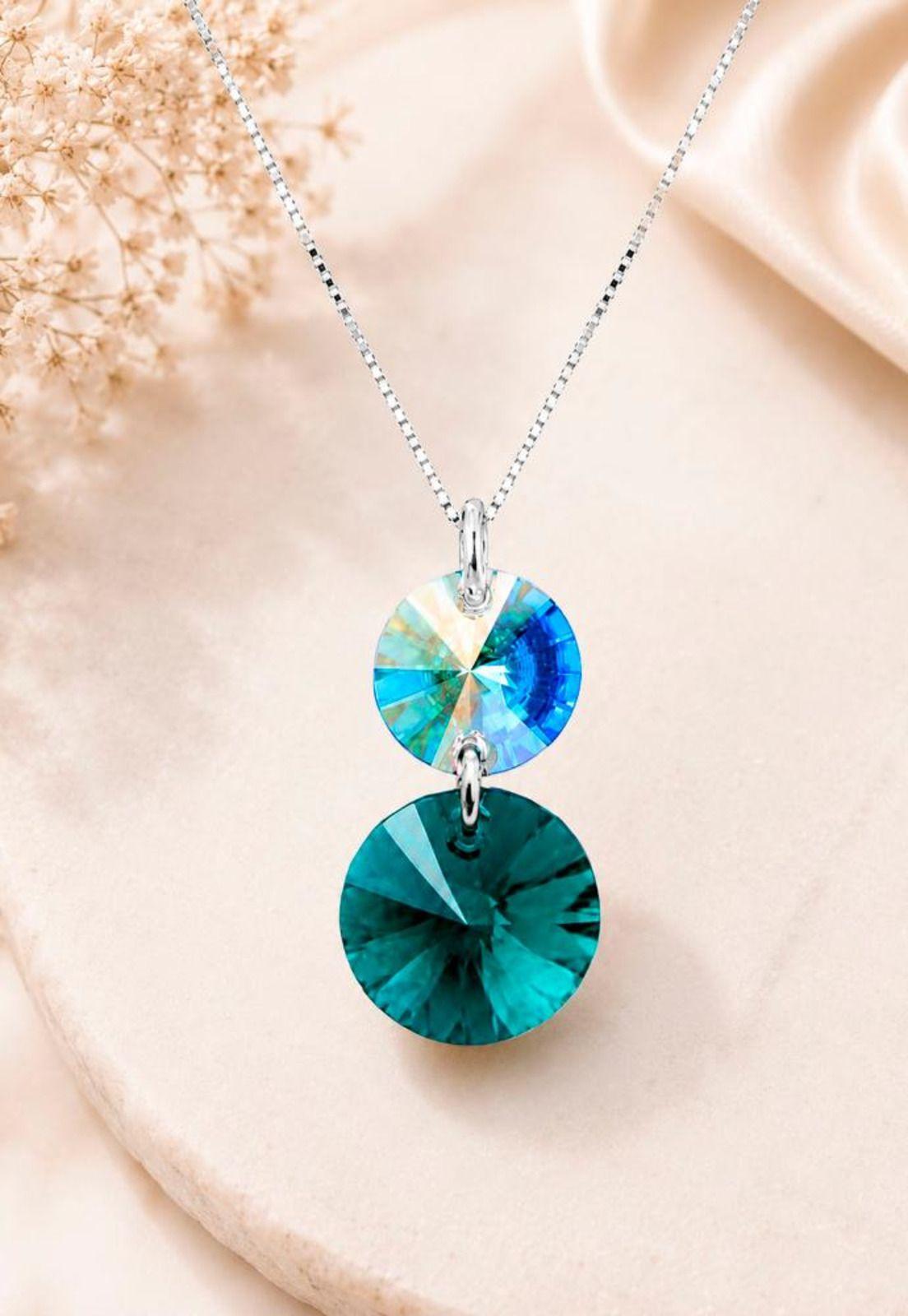 Collar Lourdes Plata 925 Cristal Swarovski®  Emerald-5