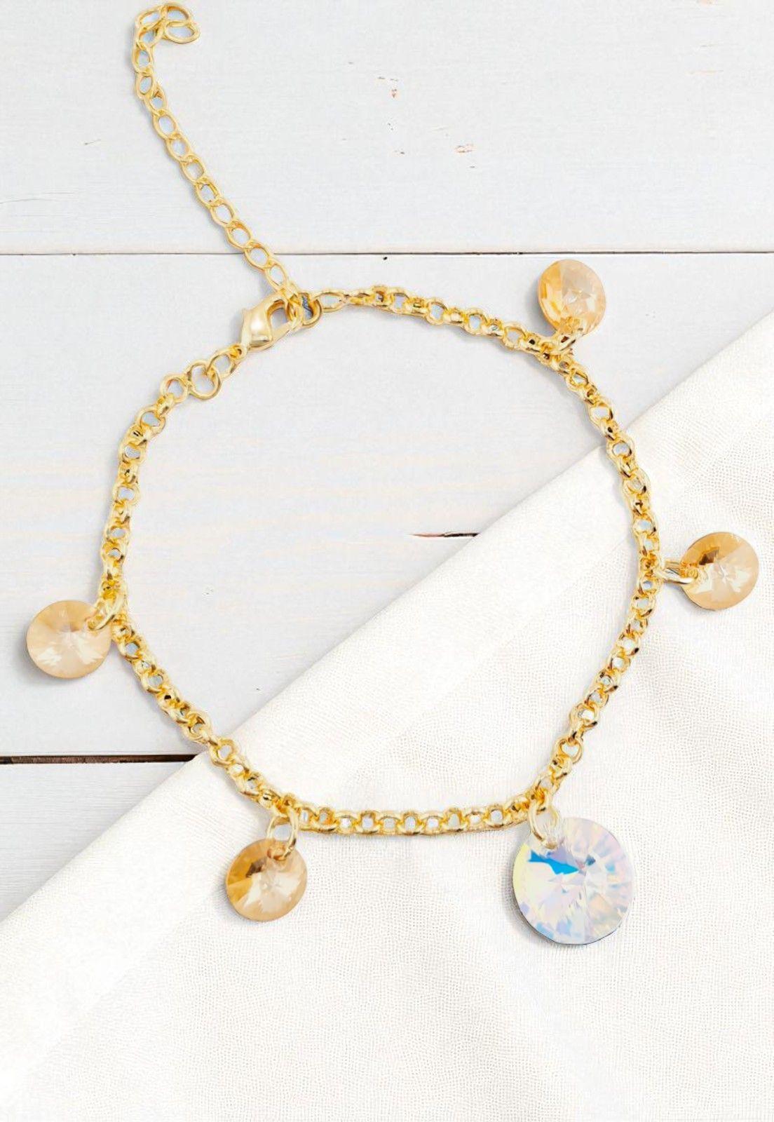 Pulsera Nepal Gold 24K Cristal Genuino Golden Shadow-2