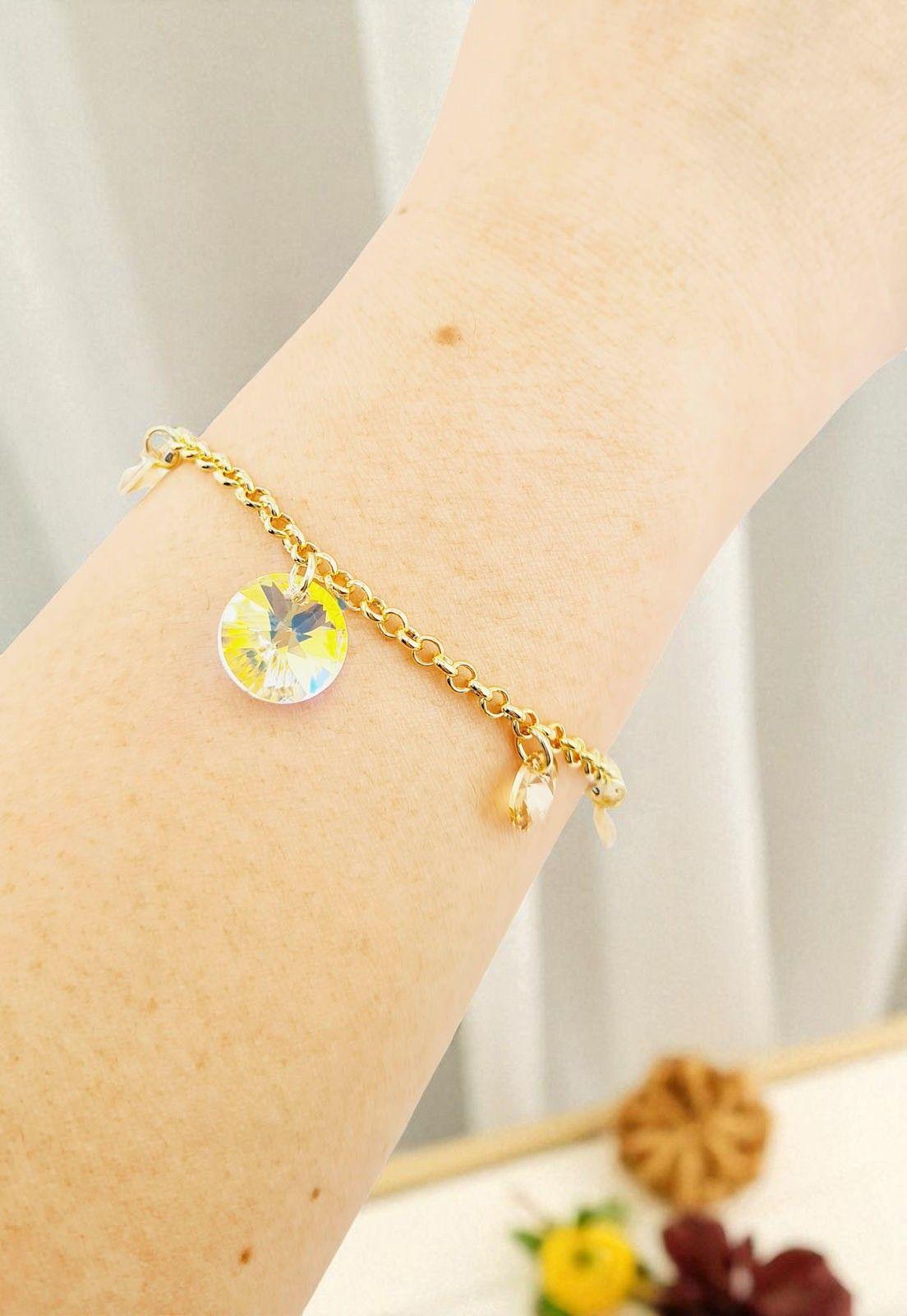 Pulsera Nepal Gold 24K Cristal Genuino Golden Shadow-3