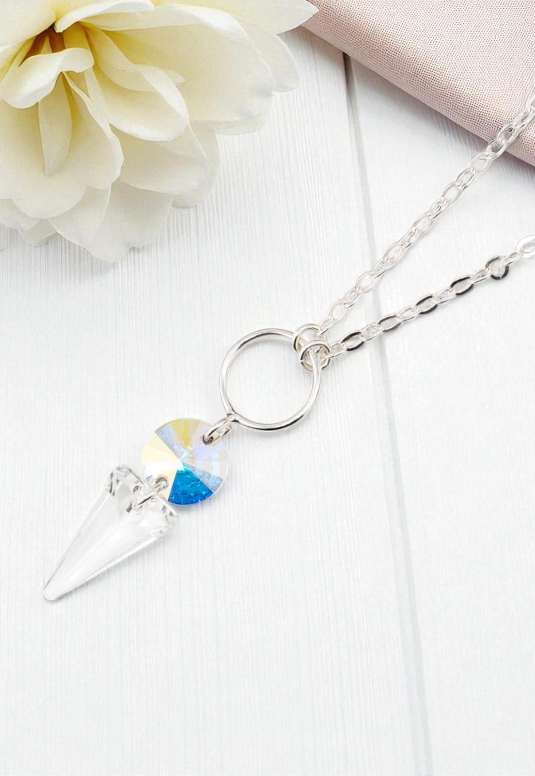 Collar Mystic Plata Italiana 925 y Cristales Genuinos-2