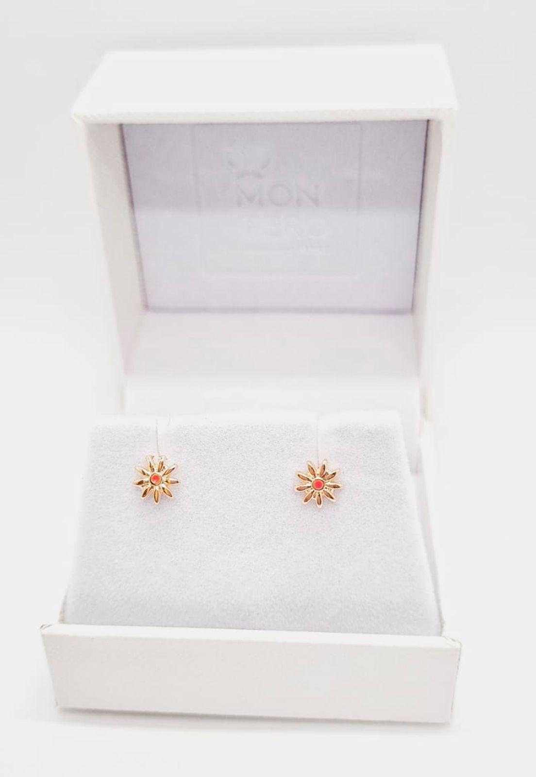 Aros Niña Flor Baño de Oro 24k-3