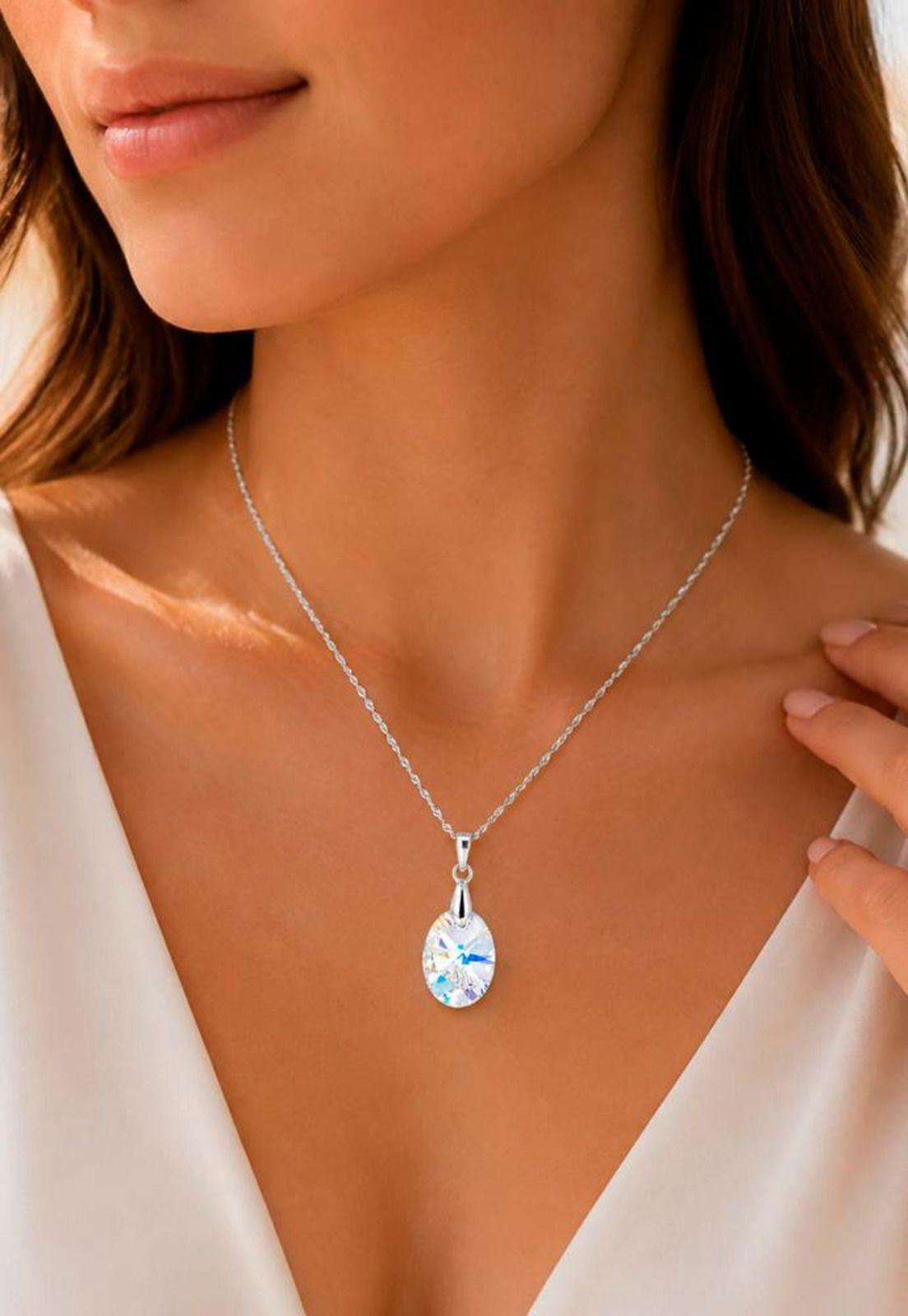 Collar Praga Plata 925 Cristal Swarovski® Aurora Boreal-3