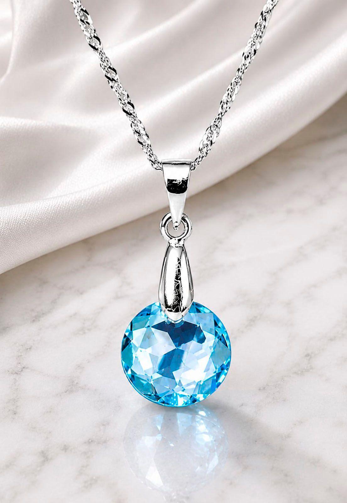 Collar Gracia Plata 925 Cristal Swarovski® Aquamarine-3