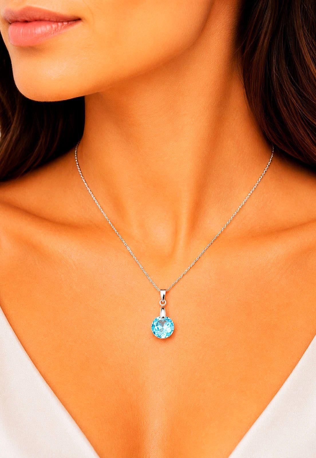 Collar Gracia Plata 925 Cristal Swarovski® Aquamarine-5