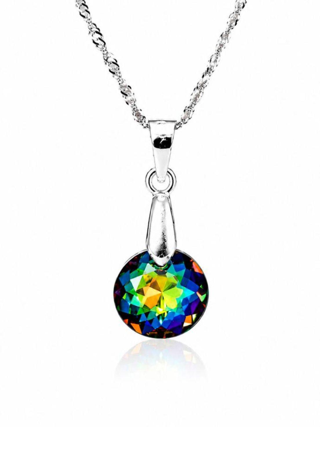 Collar Gracia Plata 925 Cristal Swarovski® Vitral Medium-0