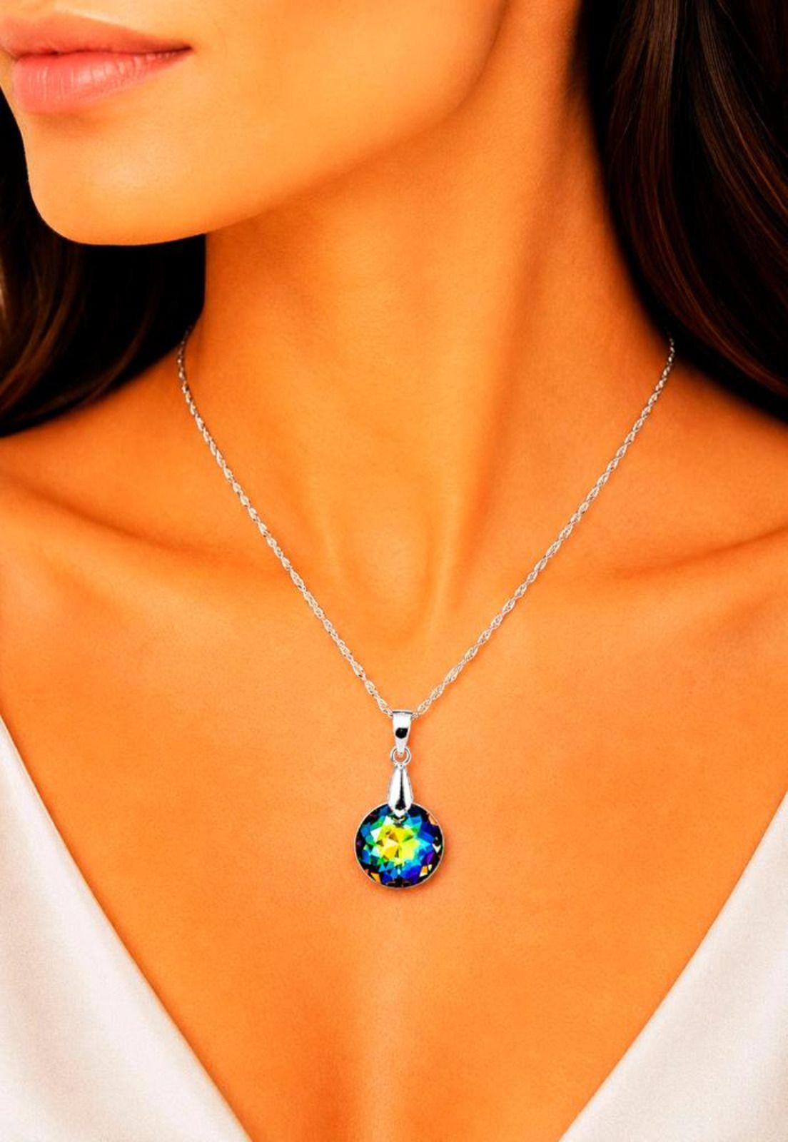 Collar Gracia Plata 925 Cristal Swarovski® Vitral Medium-3