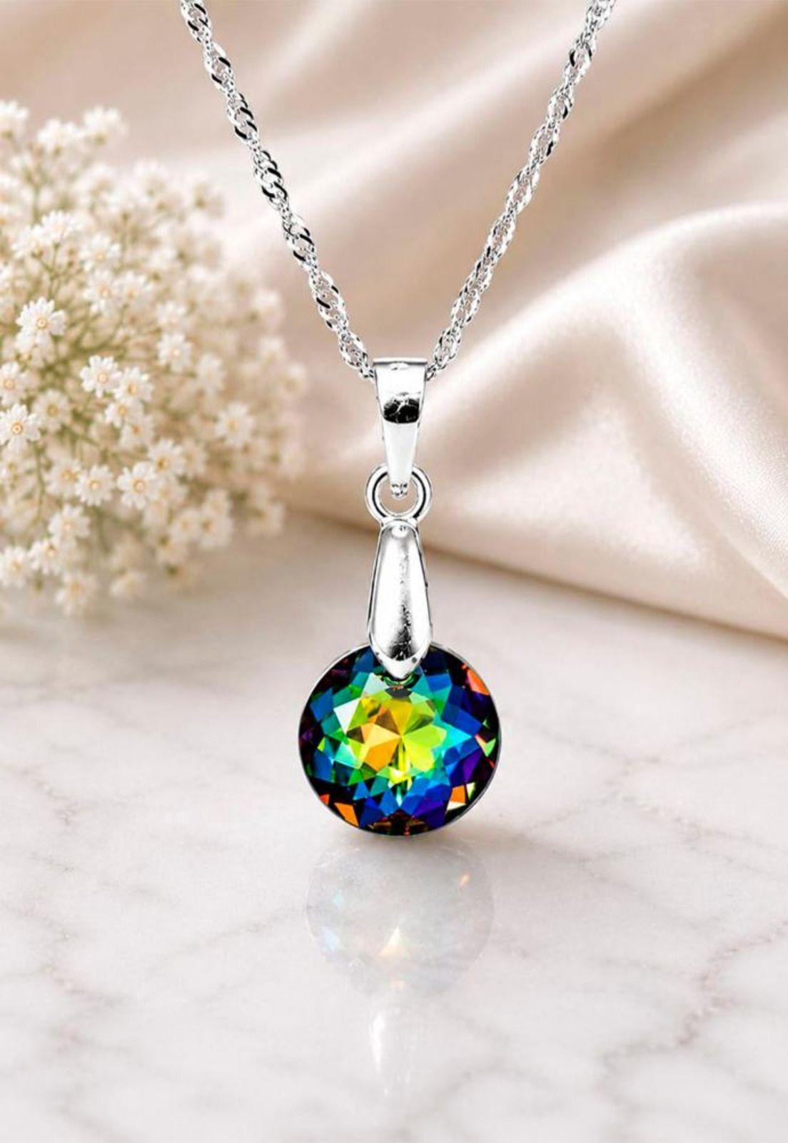 Collar Gracia Plata 925 Cristal Swarovski® Vitral Medium-4