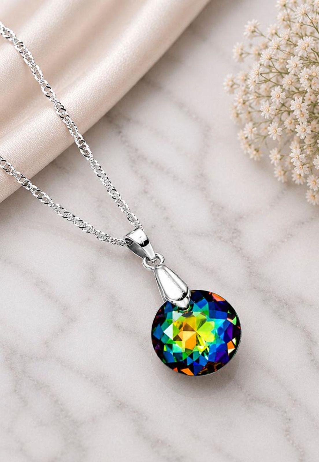 Collar Gracia Plata 925 Cristal Swarovski® Vitral Medium-6