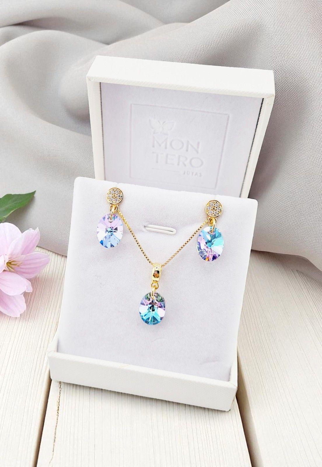Conjunto Praga Baño Oro 24K Cristal Genuino Vitral Light-5