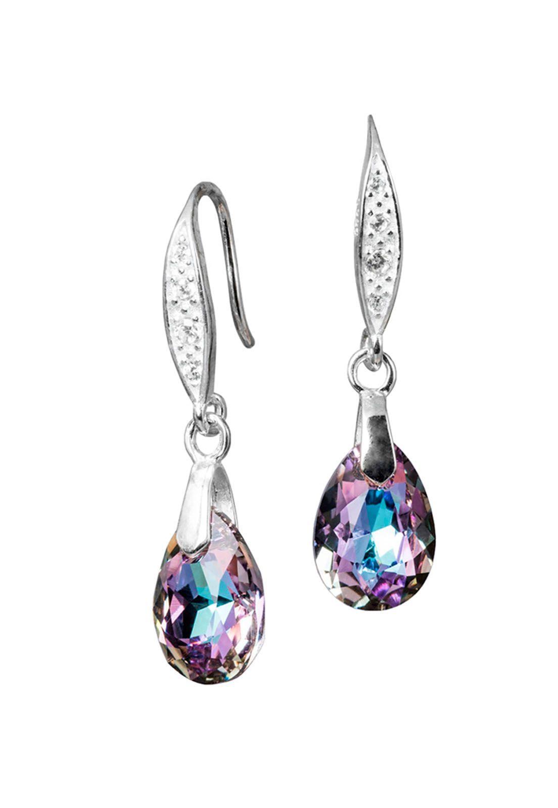 Aros Capricho Plata Italiana 925 Cristal Genuino Vitral Light-0