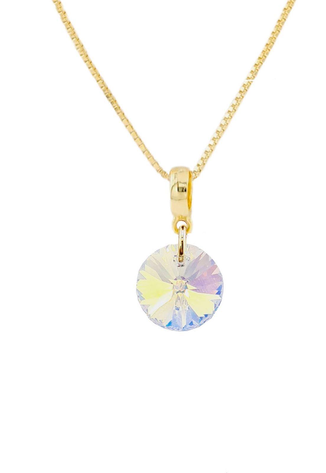 Collar Aurora Gold 24K Cristal Genuino Aurora Boreal-0