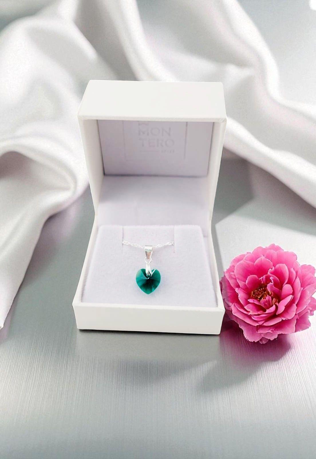 Collar Romance Plata Italiana 925 Cristal Genuino Emerald-4