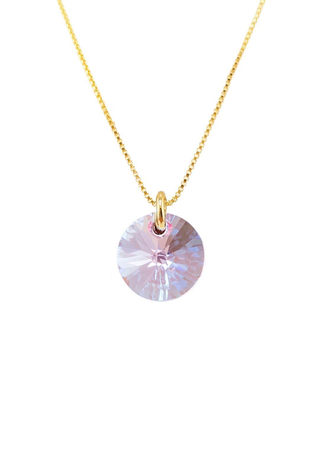 Collar Punto de Luz Gold Cristales Genuinos Light Rose-0