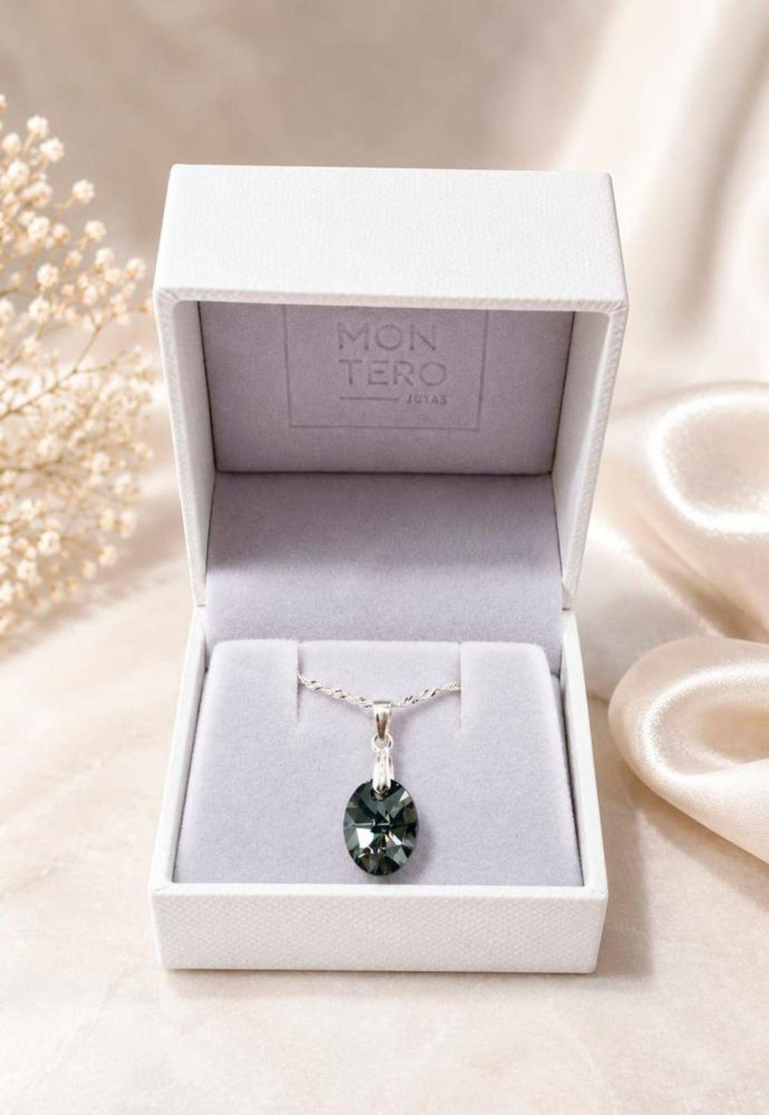 Collar Praga Plata 925 Cristal Swarovski® Silver Night-2