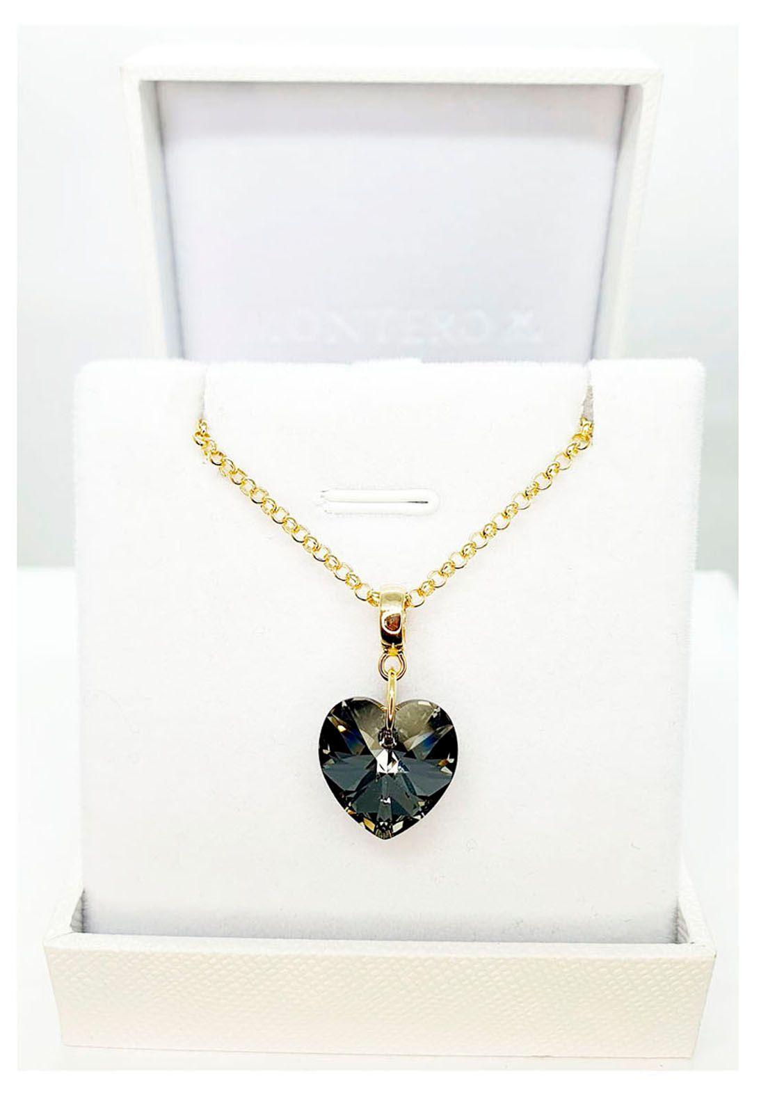 Collar Gran Romance Gold Cristal Genuino Silver Night-3