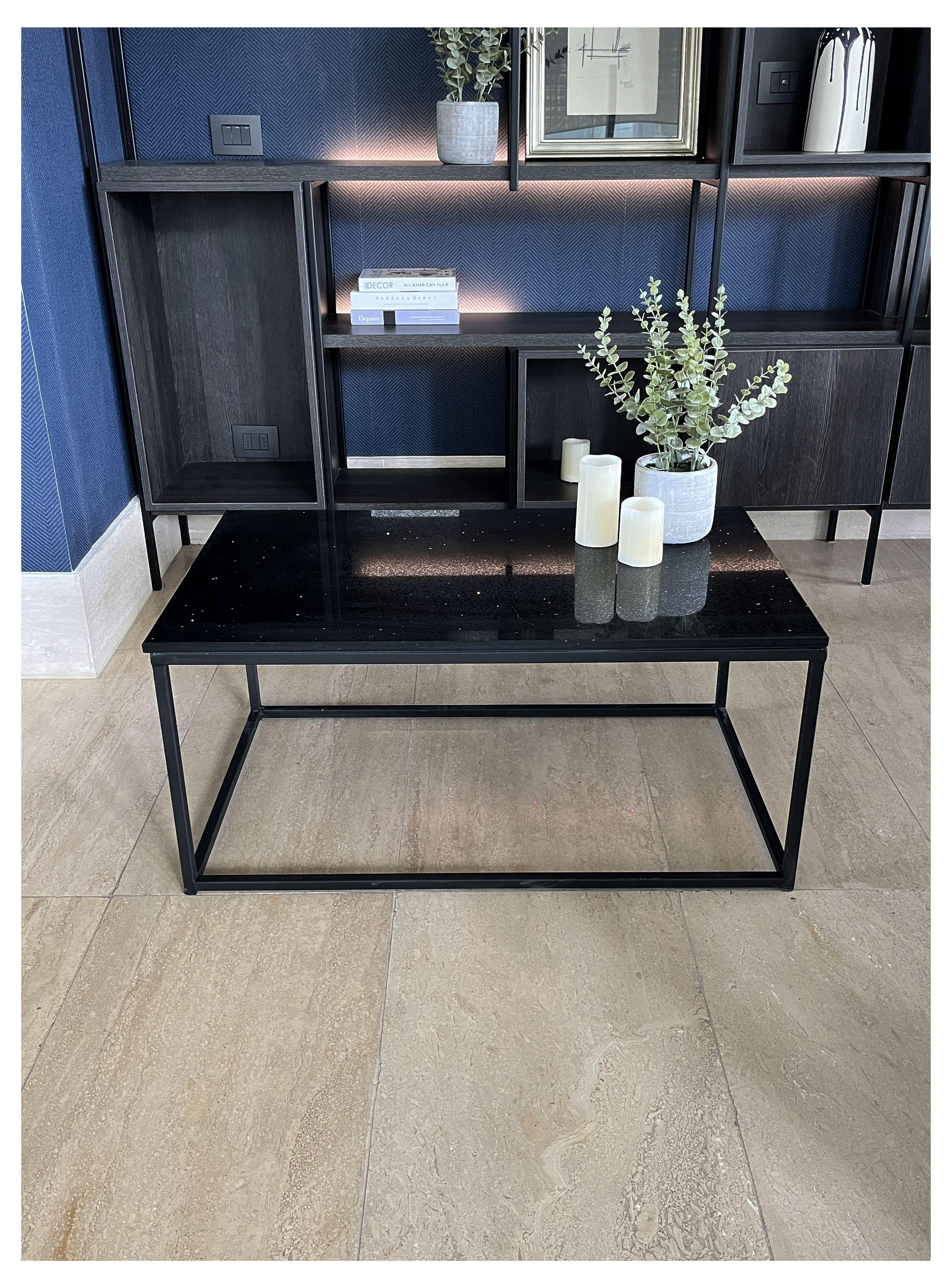 Mesa de Centro Cuarzo Negro Galaxy 100x60 cm-2
