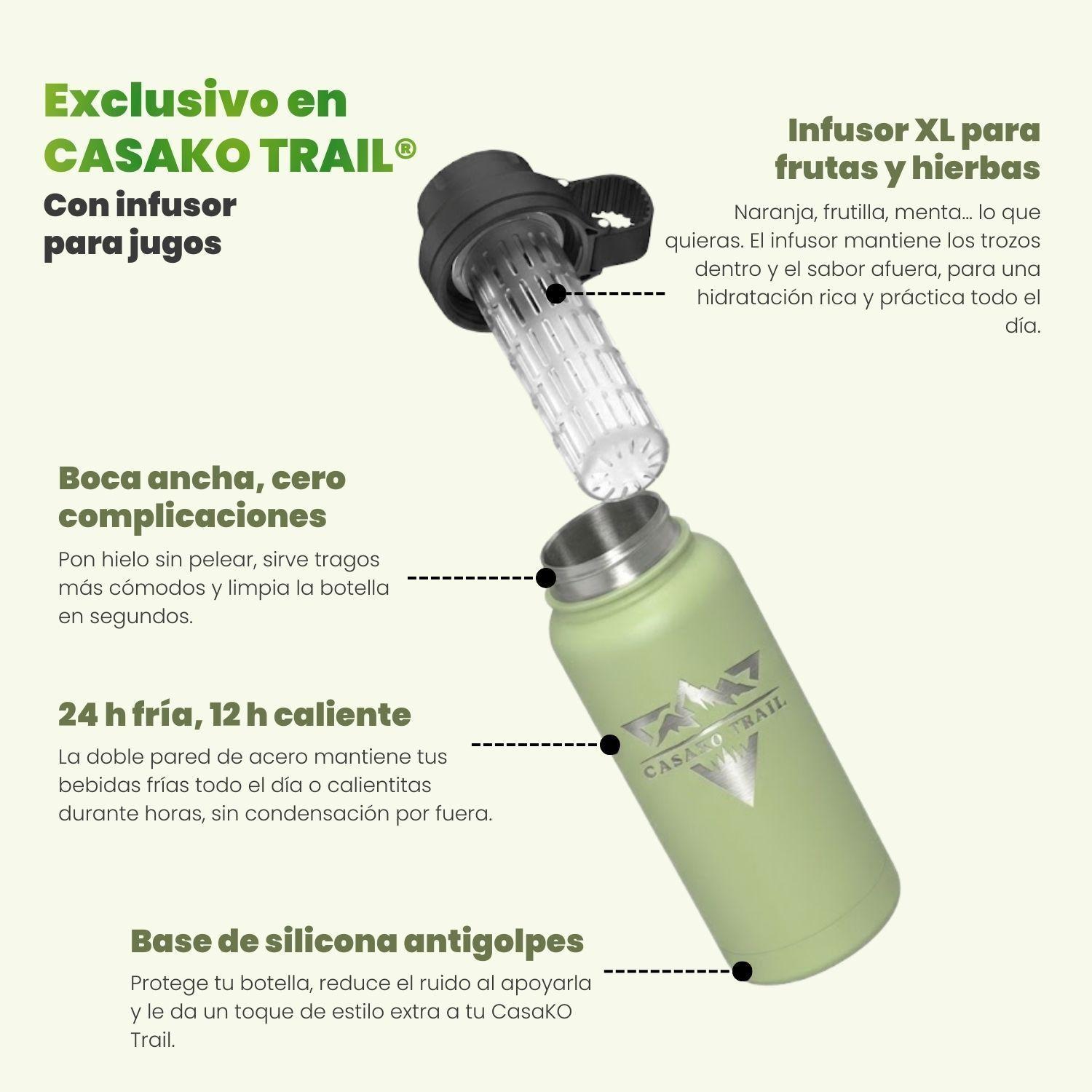 Botella térmica 1 L (950 ml) acero inoxidable Verde Salvia-3