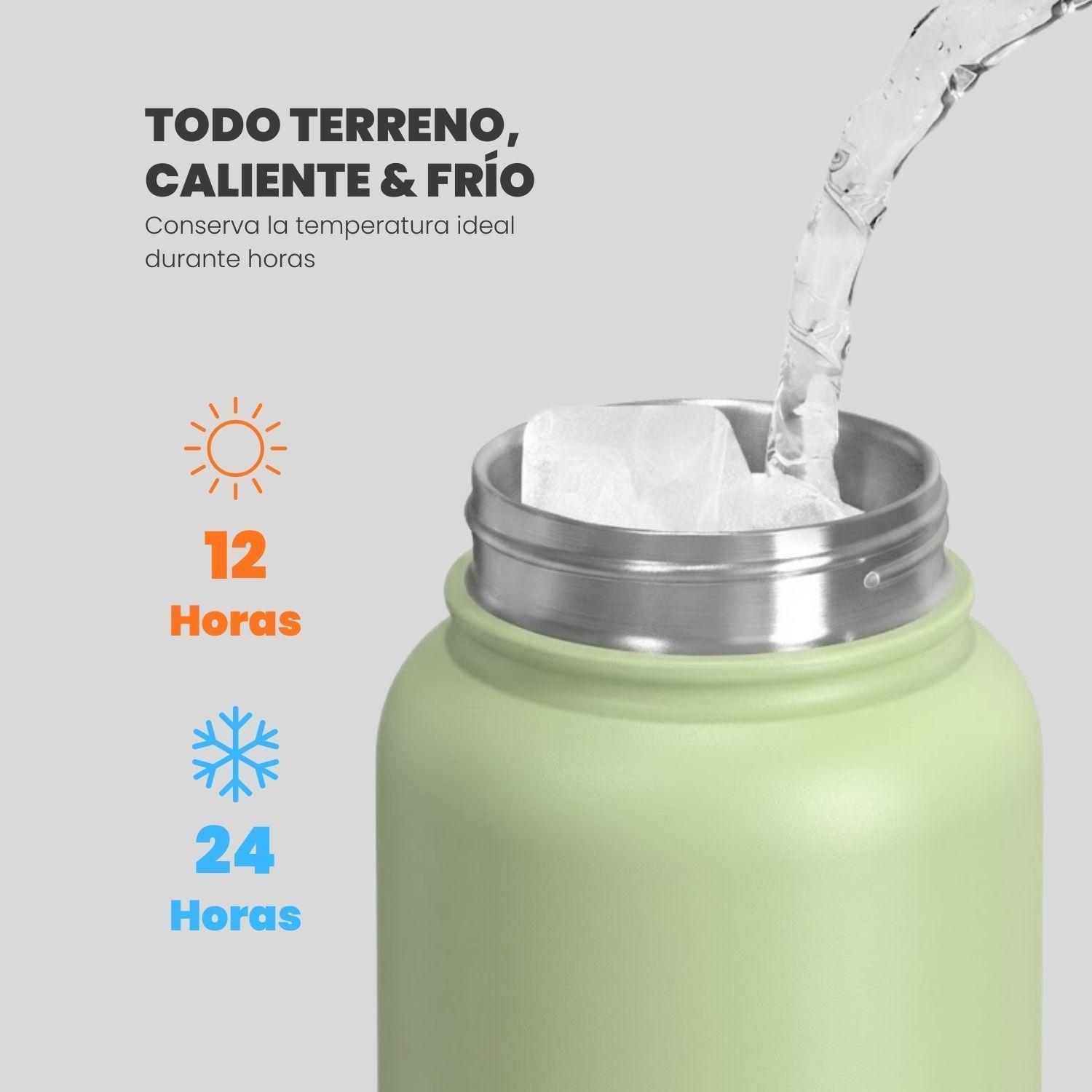 Botella térmica 1 L (950 ml) acero inoxidable Verde Salvia-4