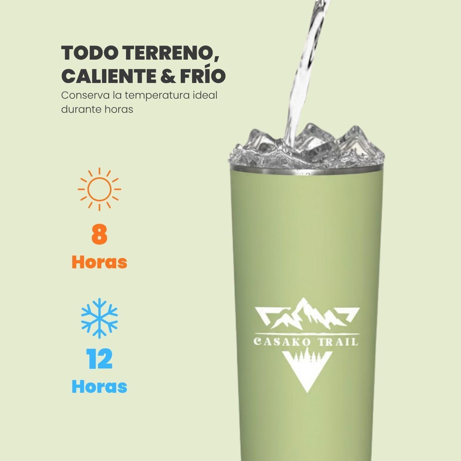 Vaso térmico 700 ml con bombilla Set de 2 Flow acero inoxidable Verde Matcha-2