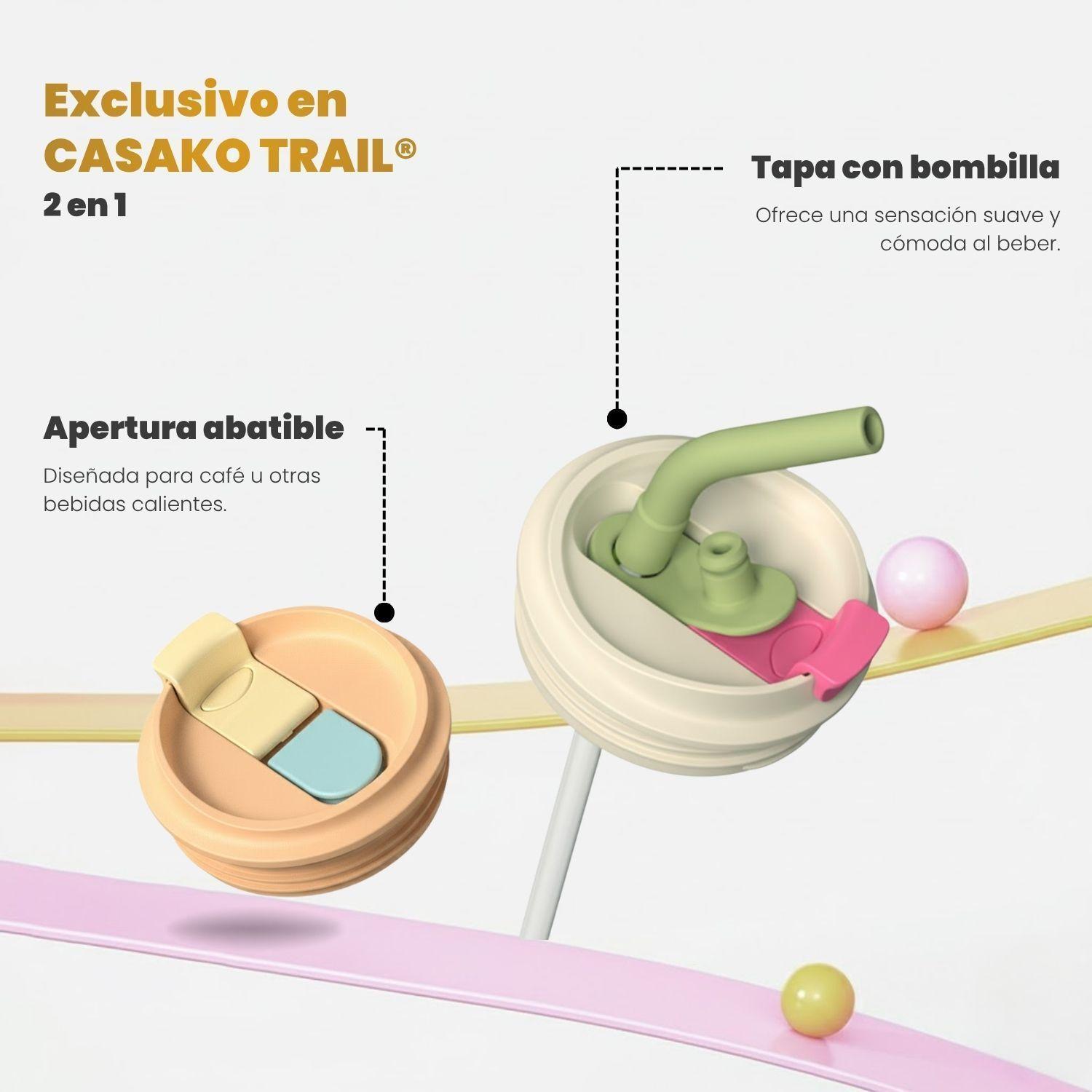 Vaso térmico 700 ml con bombilla Set de 2 Flow acero inoxidable Verde Matcha-3