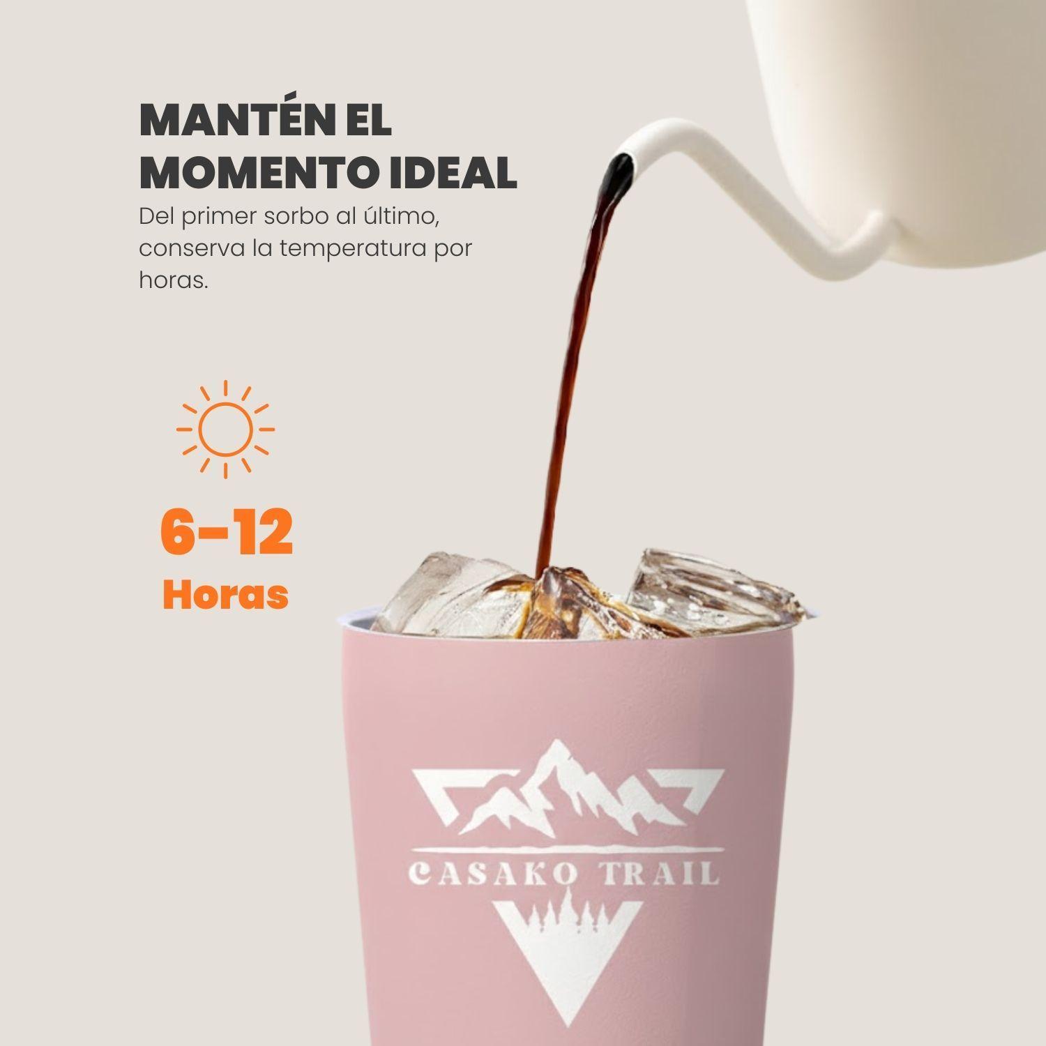 Mug térmico 240 ml Set de 2 para café FlipSeal acero inoxidable Rosa Cuarzo-2