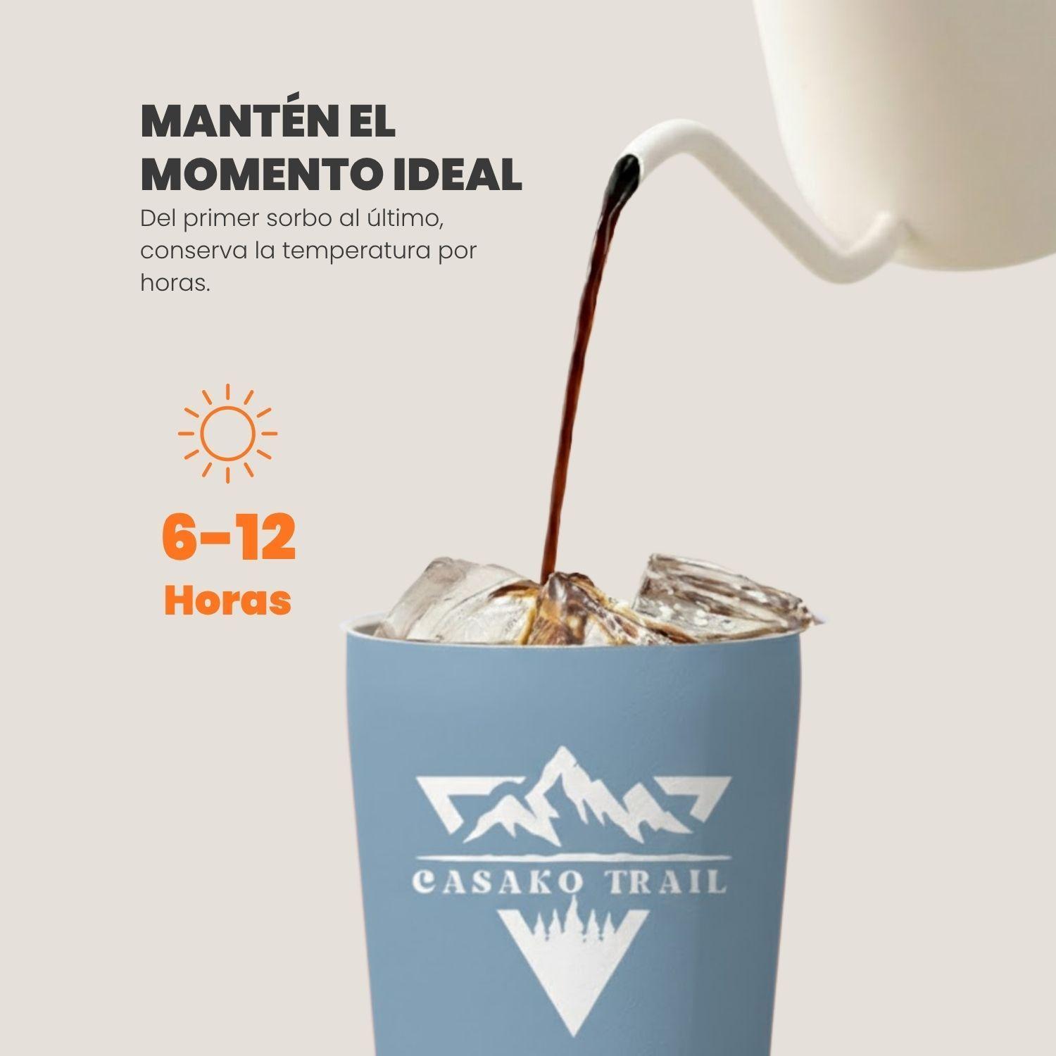 Mug térmico 350 ml Set de 2 para café FlipSeal acero inoxidable Azul Carbon-2