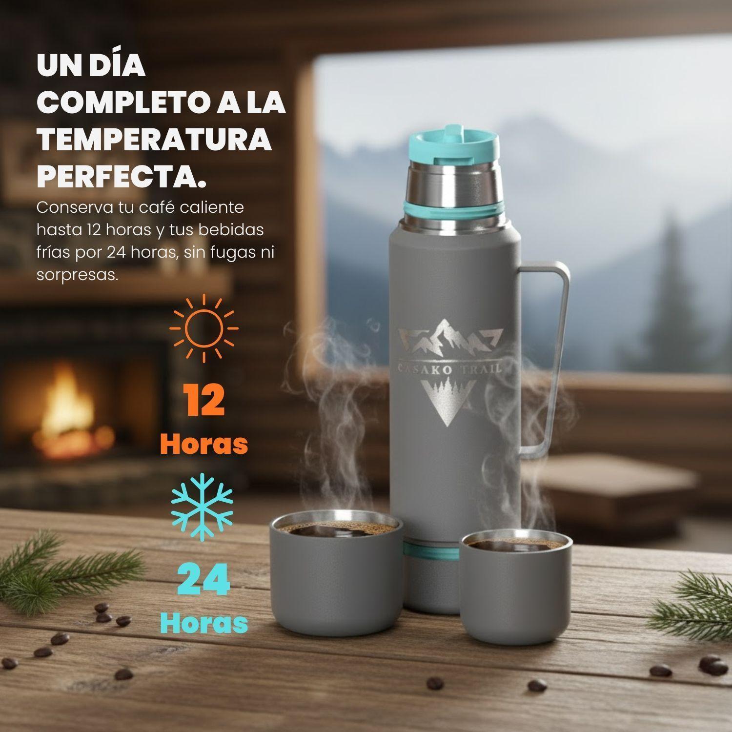 Termo térmico 1,2 L con asa acero inoxidable Gris Granito-3