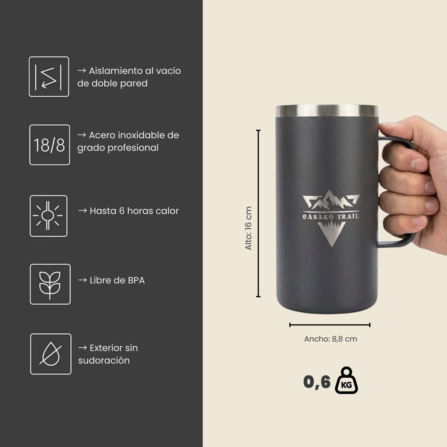 Mug térmico 700 ml Inox Slide Lid acero inoxidable Negro Volcánico-4