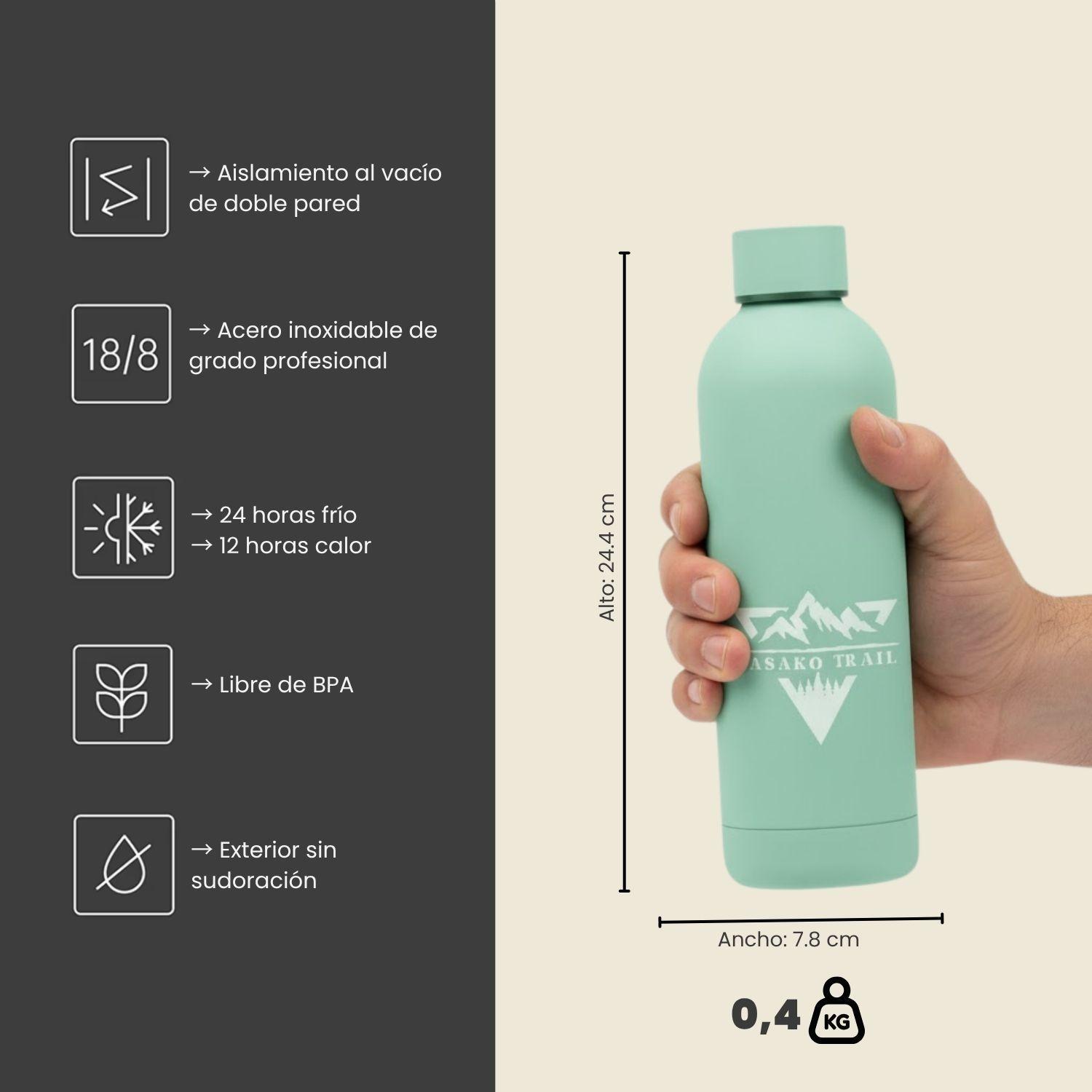 Botella térmica 750 ml deportiva acero inoxidable Verde Patagonia-4