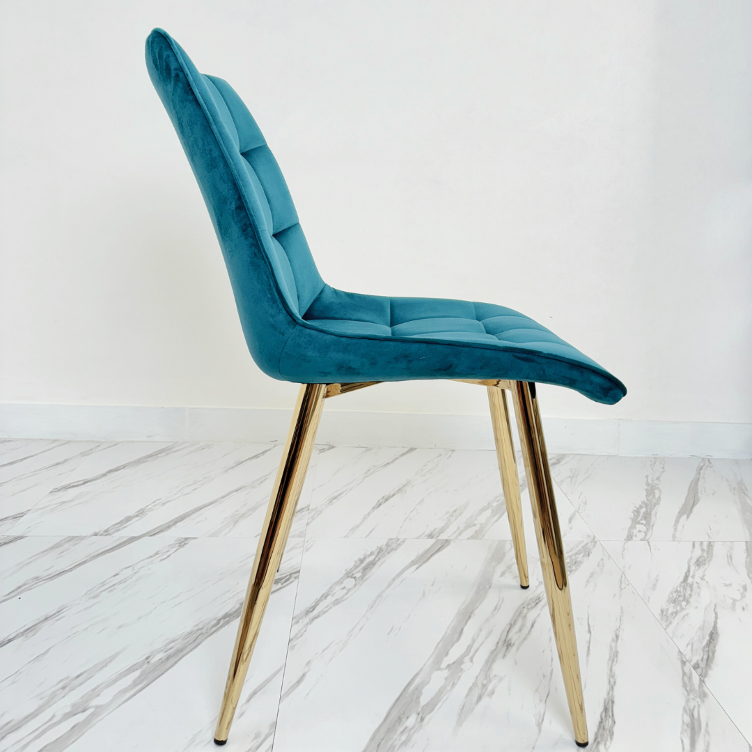 SILLA DE COMEDOR ACOLCHADAS COLOR TURQUESA-2