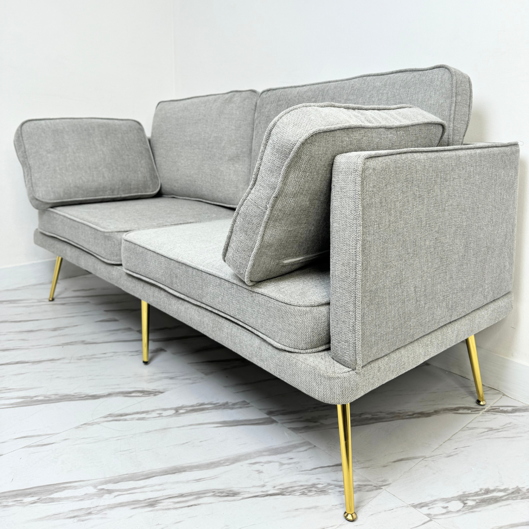 SOFA 2 CUERPOS 160x69x80 GRIS LINO-2