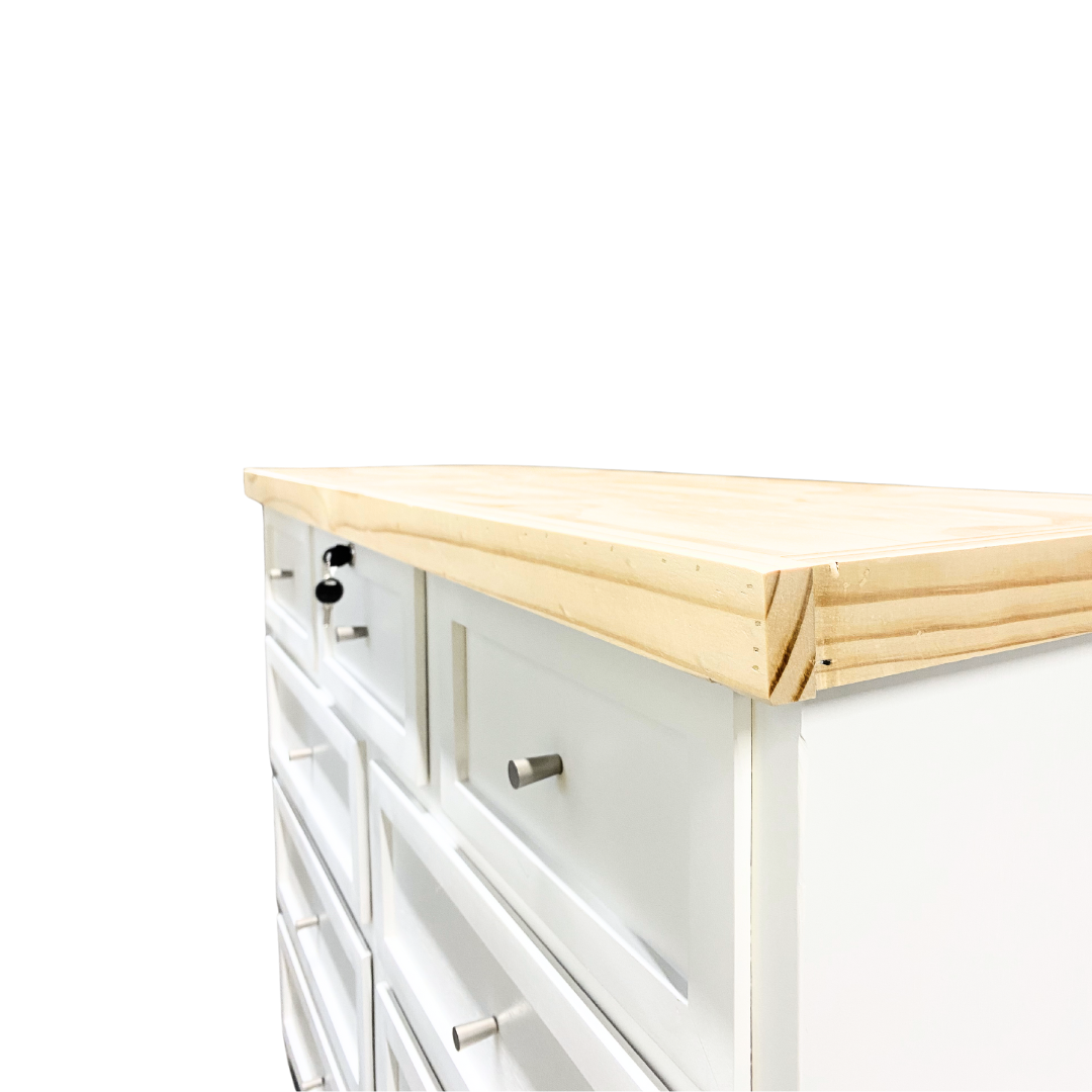 COMODA DE MADERA 9 CAJONES BLANCA NATURAL-4
