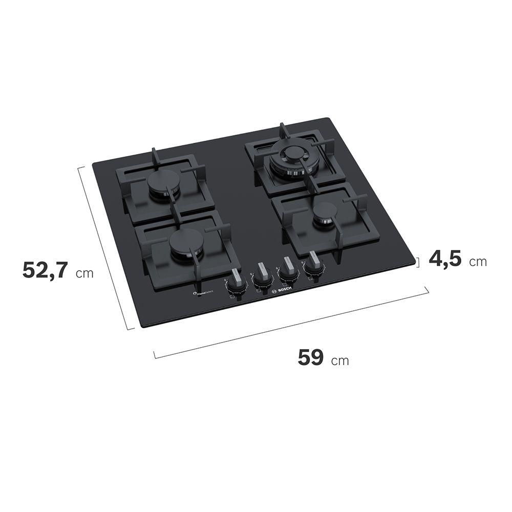 Encimera a Gas Vidrio Templado Bosch PPH6A6B20 60 cm-7