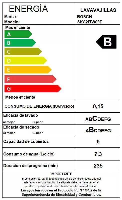 Lavavajillas Libre Instalación Bosch 6 Cubiertos Blanco-6