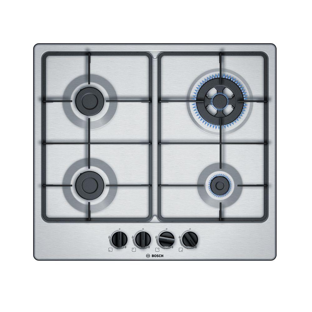 Encimera a Gas Bosch PGH6B5B60V 60cm Acero Inox 4 quemadores-0