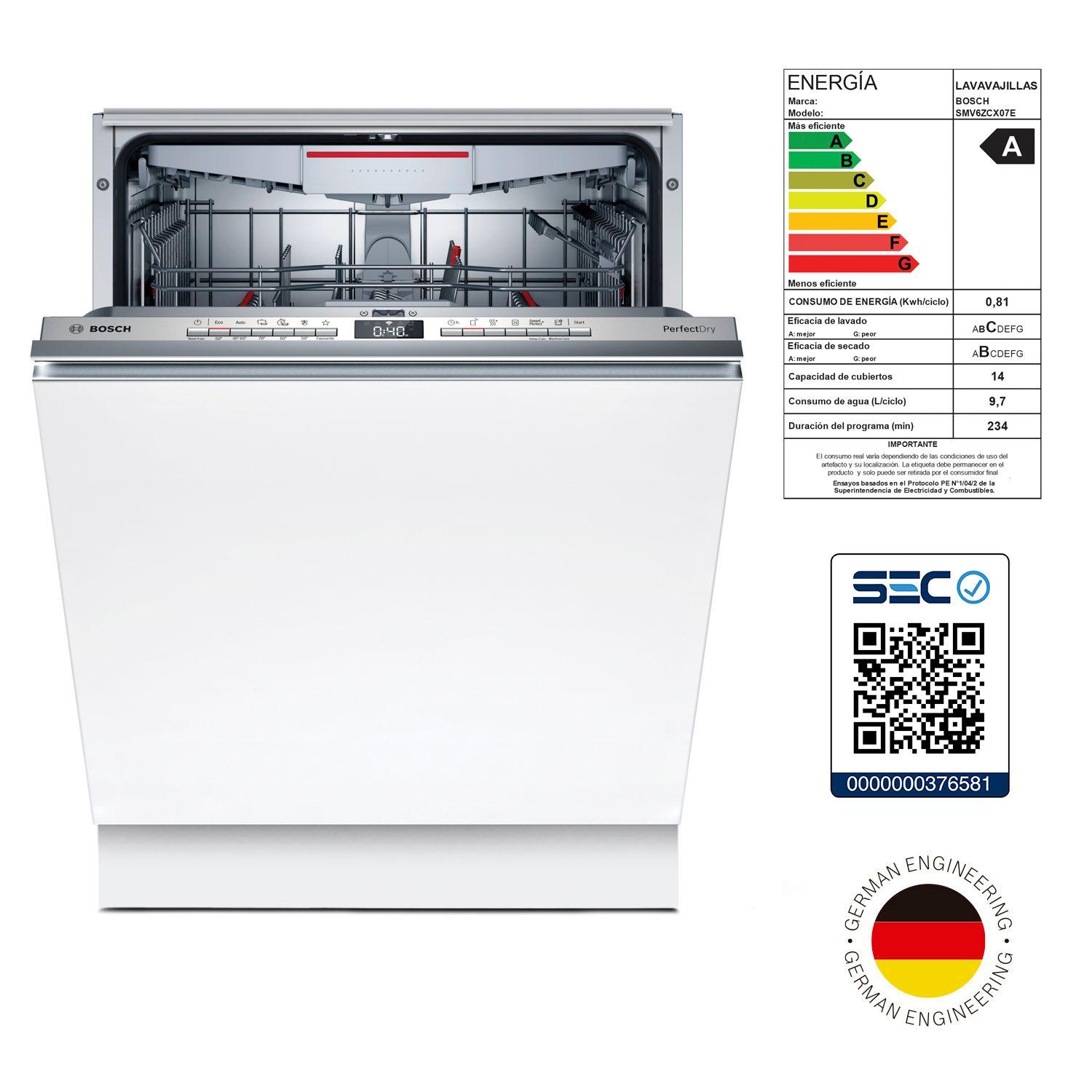 Lavavajillas Bosch Integrable 60cm SMV6ZCX07E 14 cubiertos-5